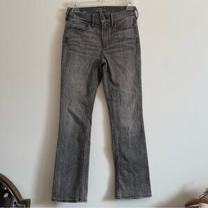 White House black market Gray high rise boot crop Jeans size 00